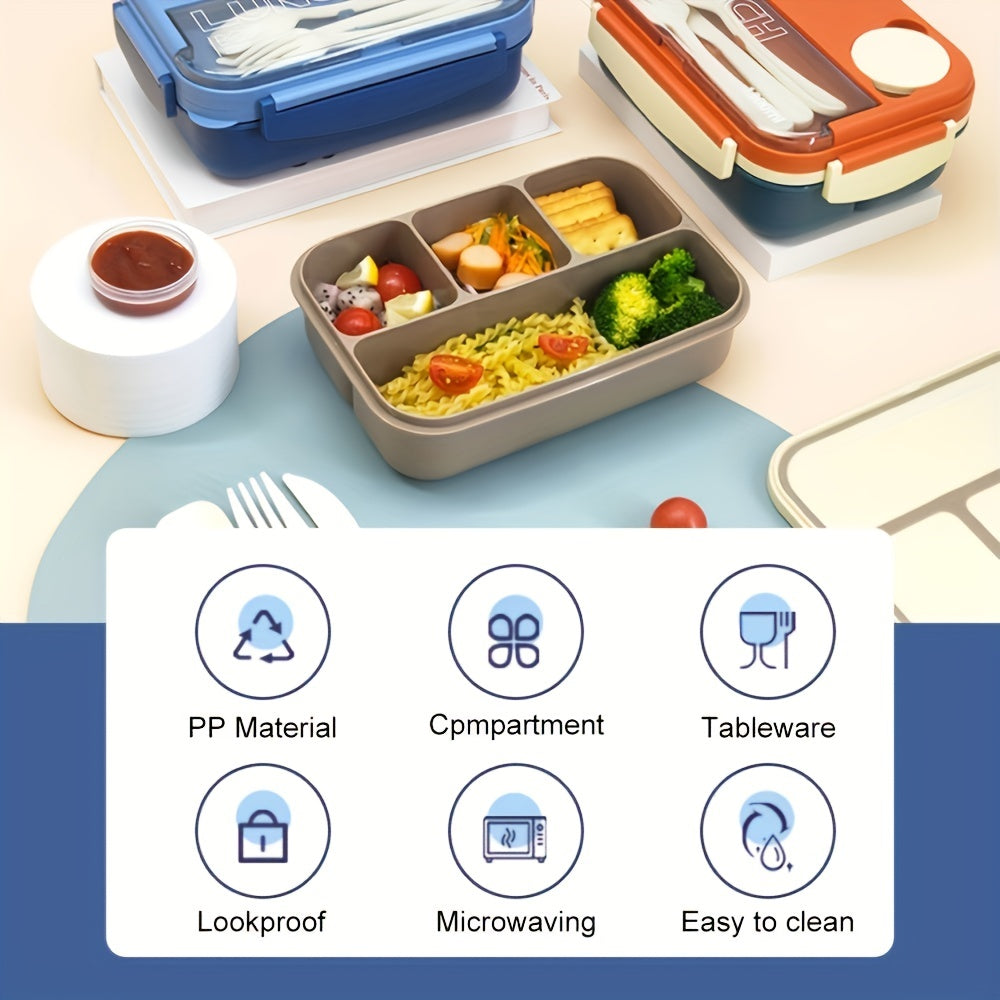 Leakproof Bento Box with Cutlery and Sauce Box for Lunch