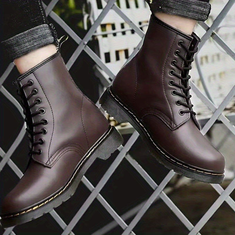 Women's Lace Up Ankle Combat Boots Round Toe Short Boots