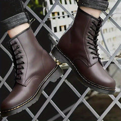 Women's Lace Up Ankle Combat Boots Round Toe Short Boots