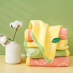 Lemon Pattern Hand Towel Quick Drying Soft Cotton Bathroom Towel
