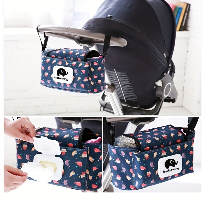Stroller Organizer Mummy Bag Insulated Cup Holder Storage Bag