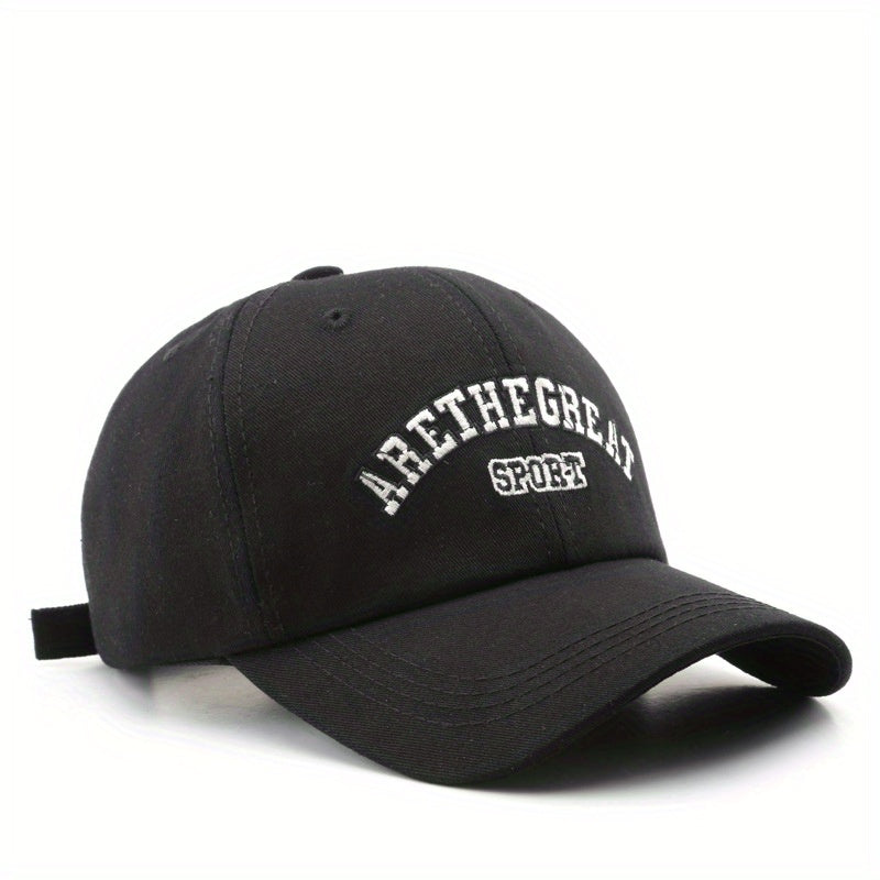 Letter Embroidery Baseball Cap Solid Cotton Dad Hat Unisex Lightweight Sun Hats