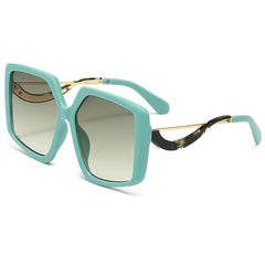 Polygon Frame Metal Temple Sunglasses UV Protection