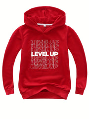 LEVEL UP Boys Hooded Sweatshirt Spring Fall Kids Clothing
