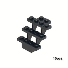 10pcs Small Grain Blocks Set House Stairs Figures DIY Toy Christmas Scene ABS