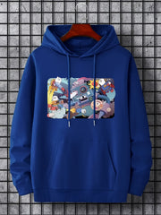 Men's Cartoon Graphic Hoodie Casual Drawstring Hooded Sweatshirt