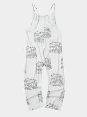 Letter Print Casual Overall Jumpsuit for Women