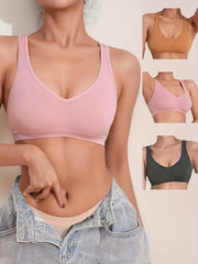 3pcs Ribbed Crop Top Sports Top Women's Lingerie
