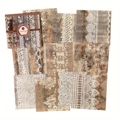 30pcs European Style Retro Floral Hand Account Decorative Collage Paper Book