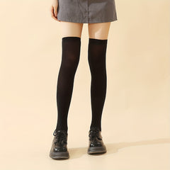 Women's Solid Thigh High Socks Over The Knee Stockings