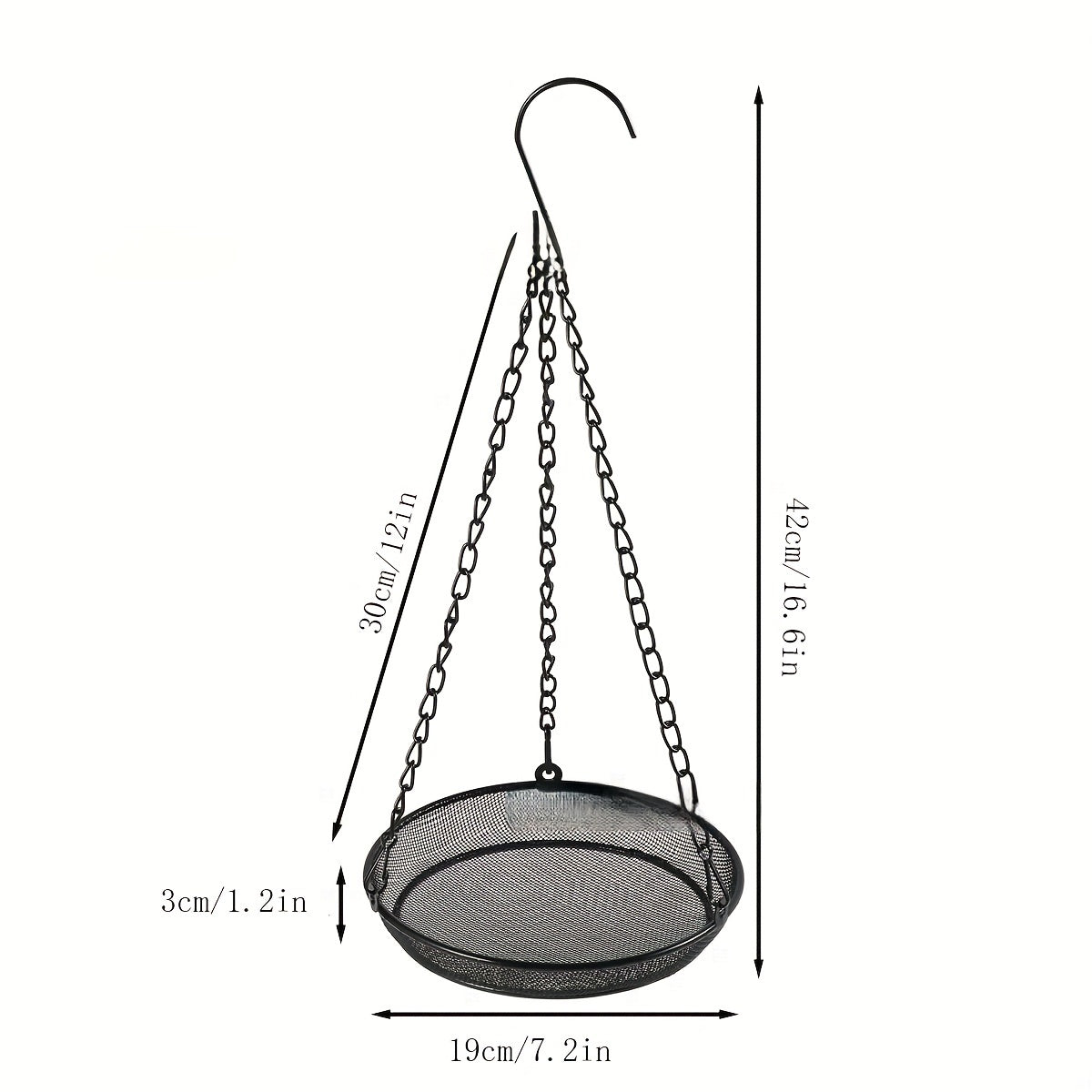 Metal Mesh Hanging Bird Feeder Tray Platform for Outdoor Yard Garden