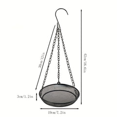 Metal Mesh Hanging Bird Feeder Tray Platform for Outdoor Yard Garden