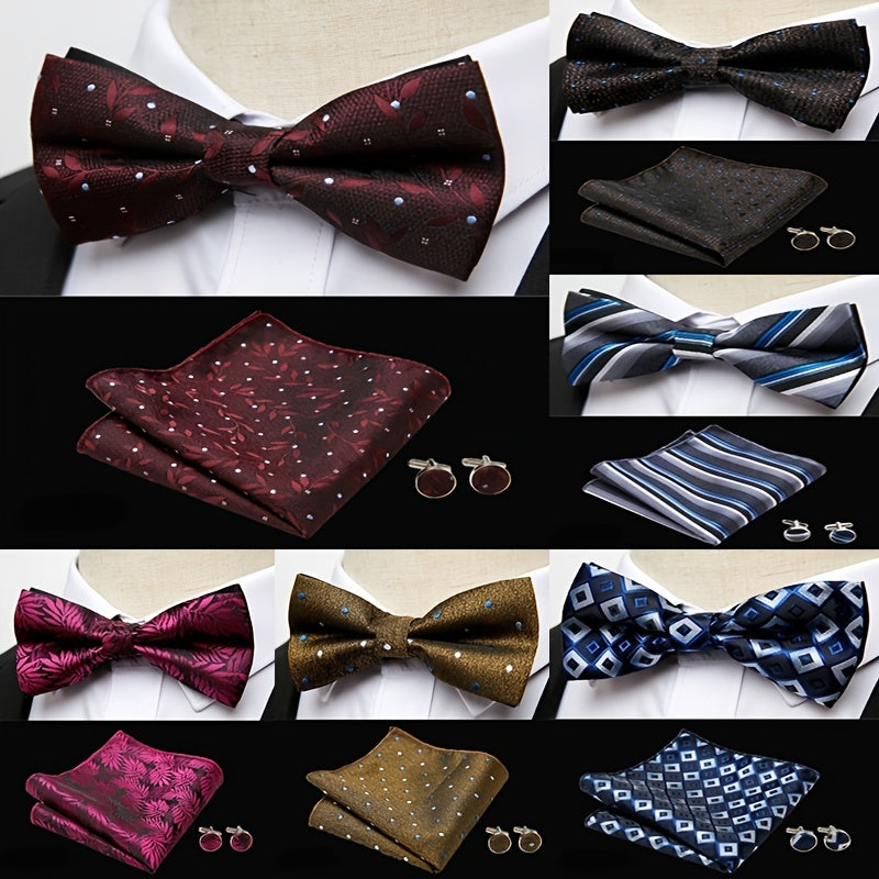Men's Creative Bow Tie Set For Wedding Party