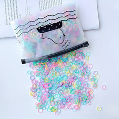 1000pcs Colorful Hair Ties Set with Storage Bag