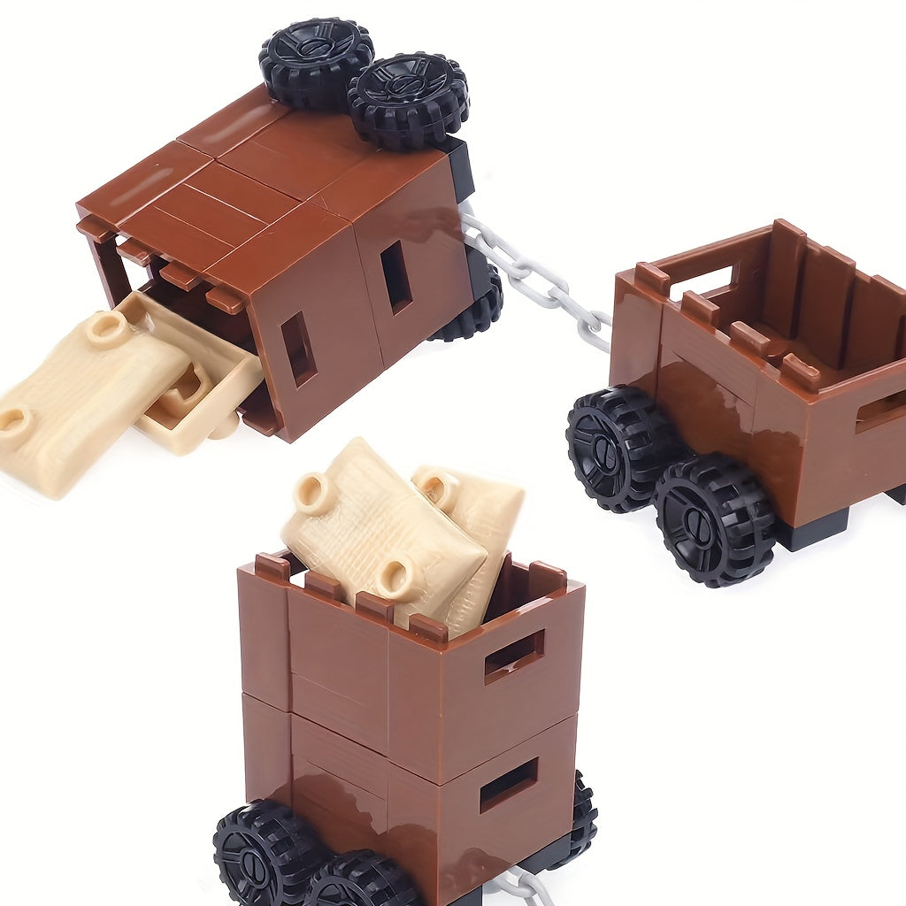 Mini Chain Truck Toy Set for DIY Building Blocks