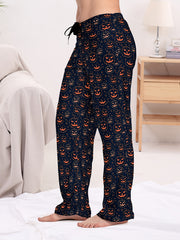Pumpkin Print Sleep Bottoms Women's Pants