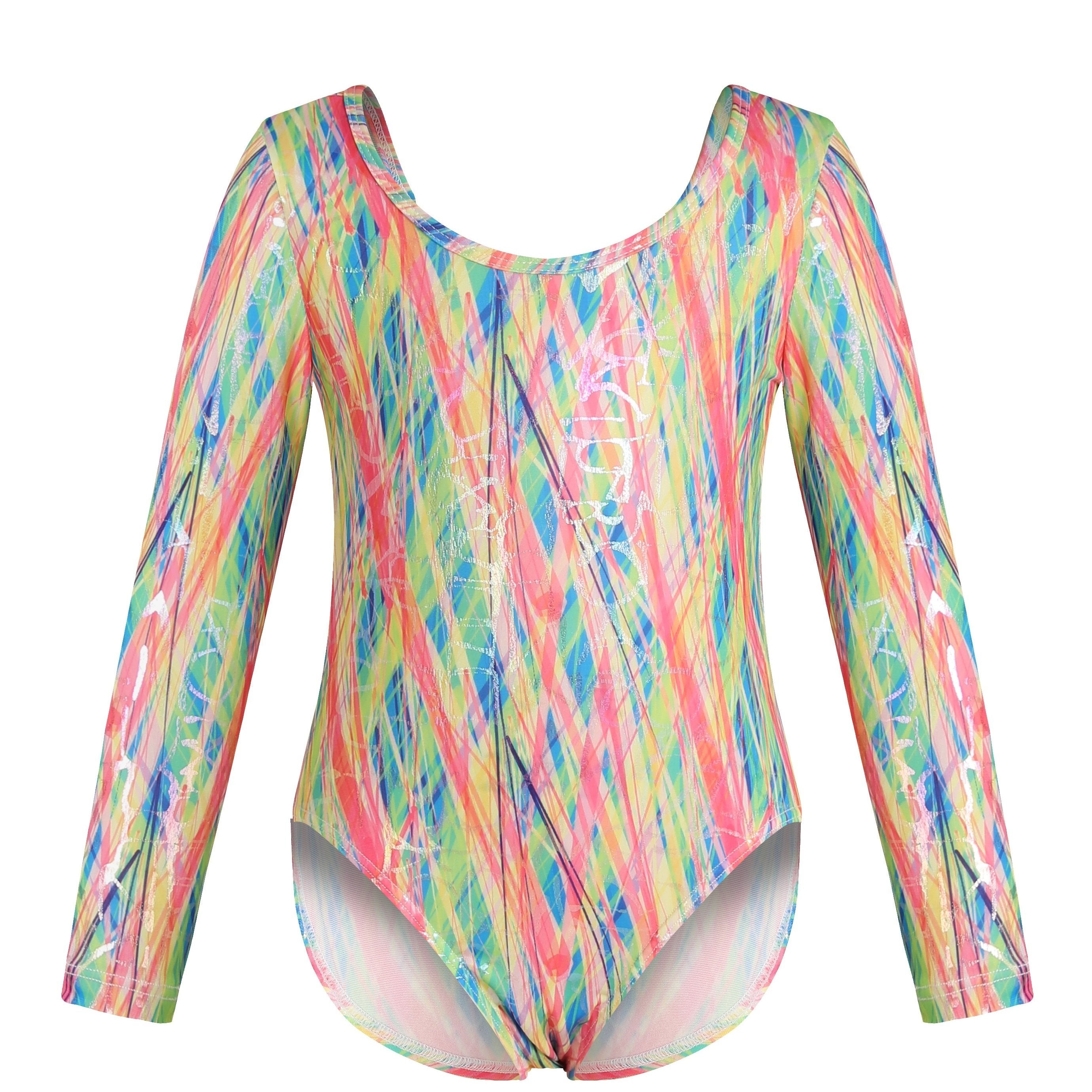 Dreamy Butterfly Tie Dye Gymnastics Suit Long Sleeve