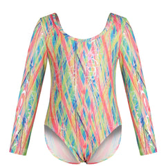 Dreamy Butterfly Tie Dye Gymnastics Suit Long Sleeve