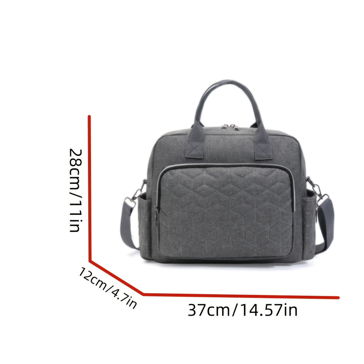 Stylish Grey Argyle Embroidered Mommy Bag