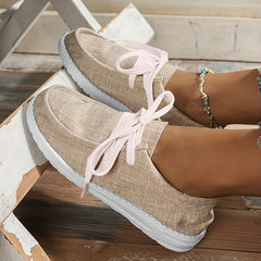 Women's Lightweight Canvas Lace-Up Sneakers