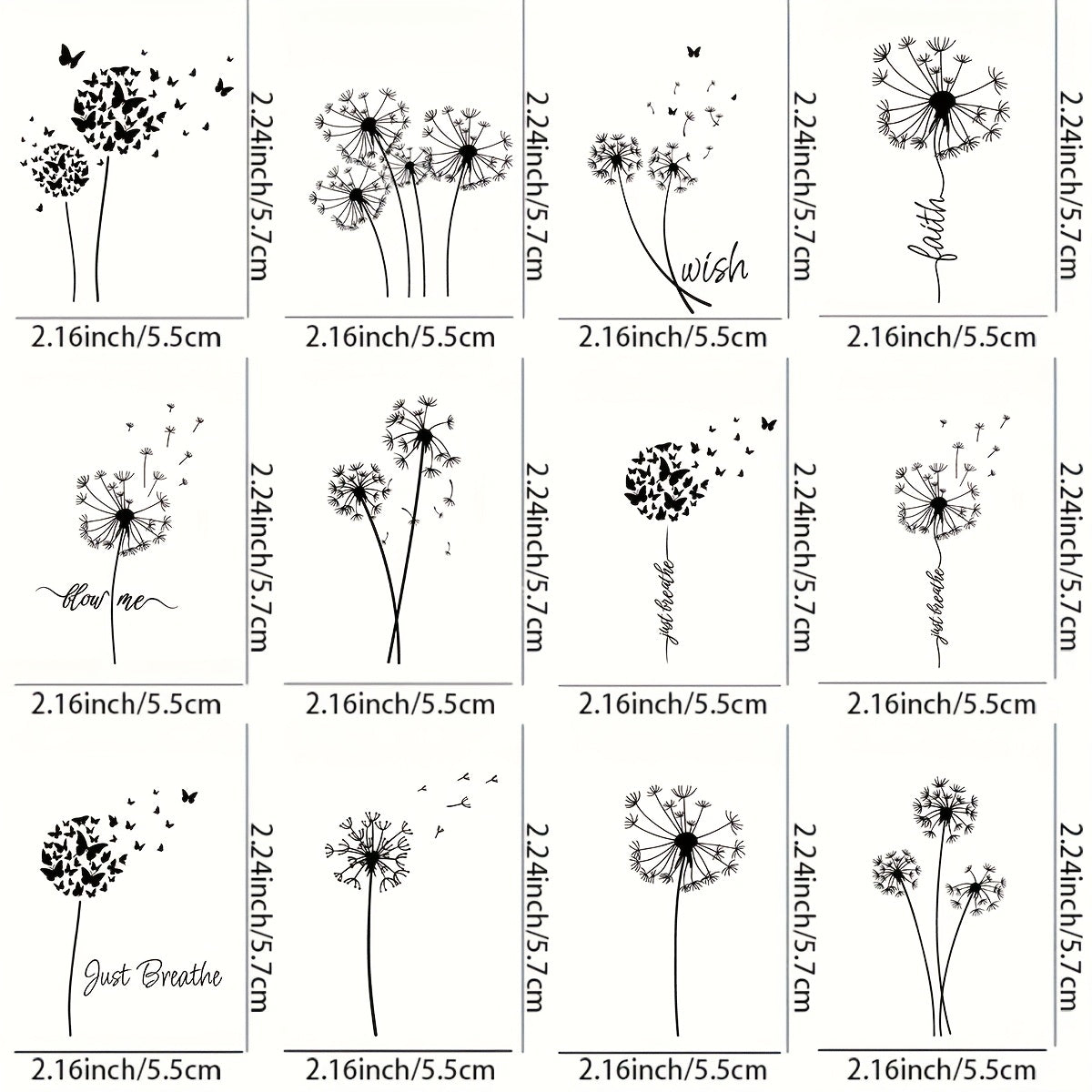Dandelion UV DTF Transfer Stickers 16oz Glass Jars DIY Crafts