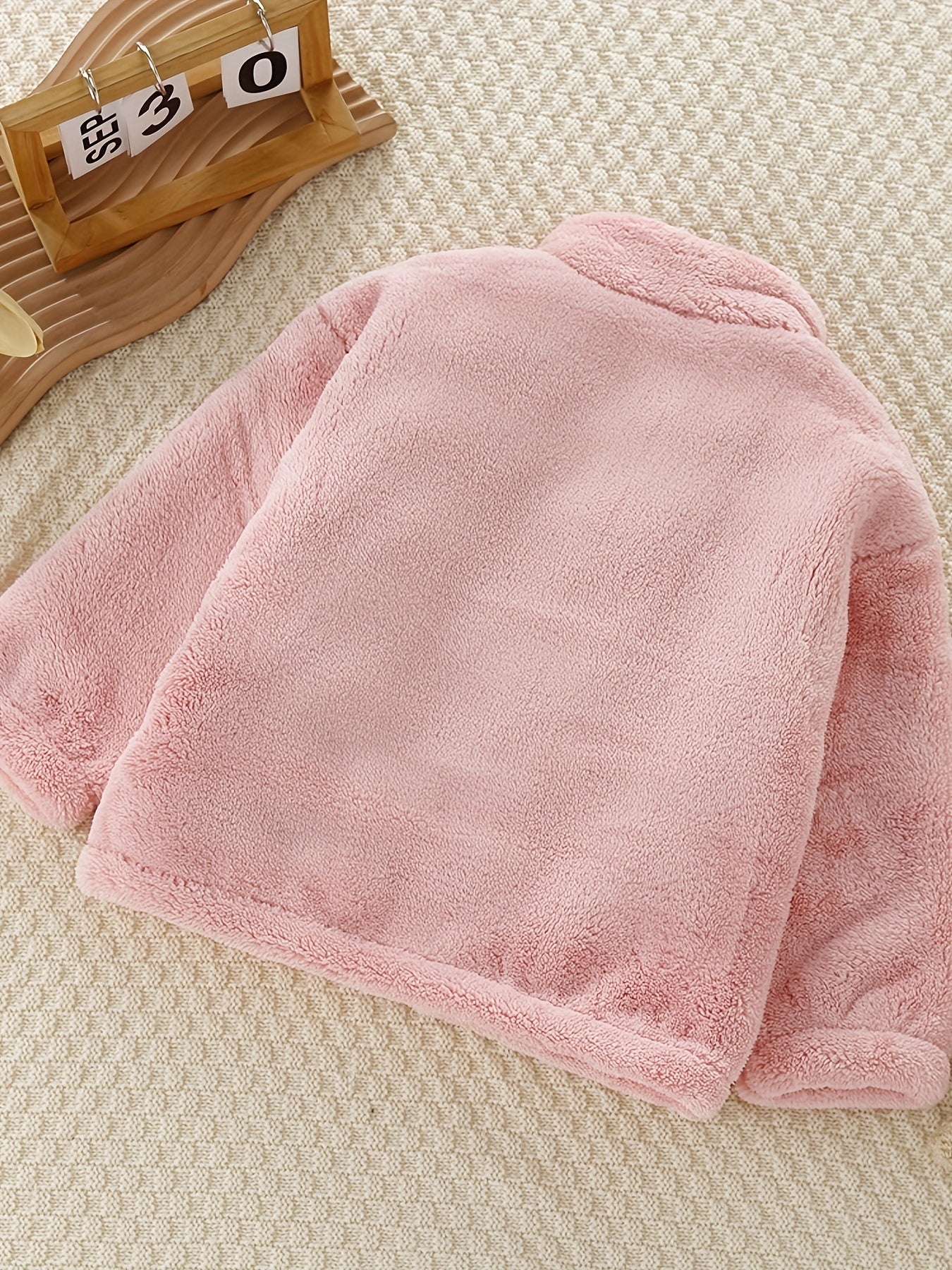 Girls Warm Sheep Embroidery Fleece Jacket For Fall Winter