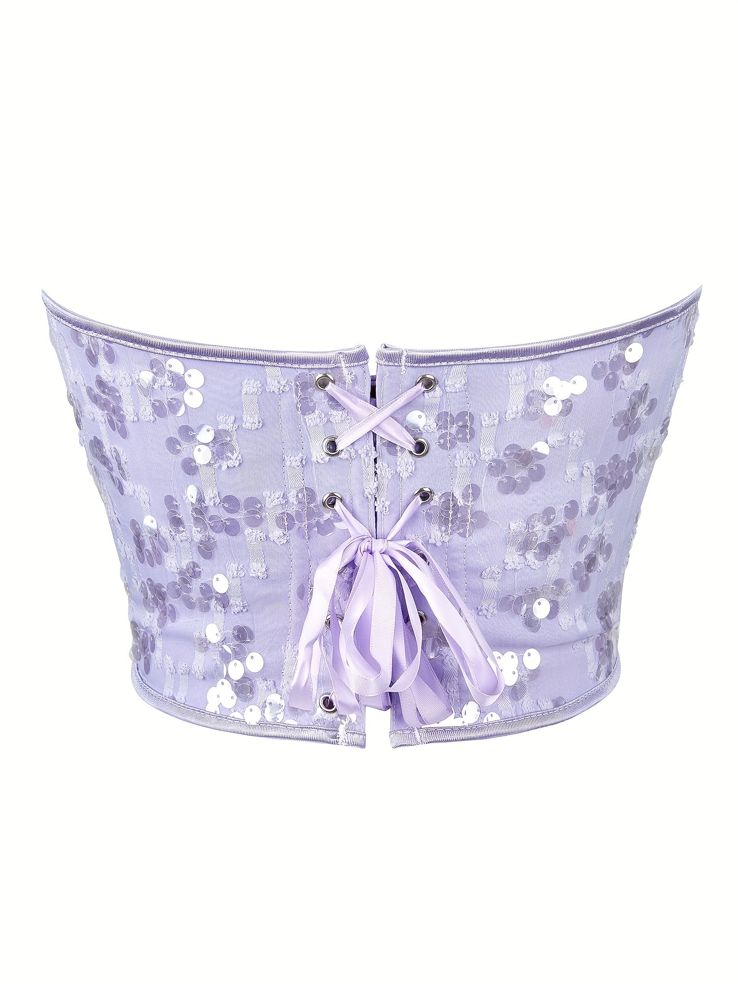 Sequin Strapless Corset Bustier Tummy Control Lace Push Up Body Shaper
