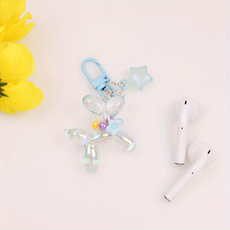 Plated Balloon Dog Key Chain Poodle Small Animal Wallet Schoolbag Pendant