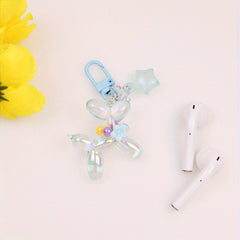 Plated Balloon Dog Key Chain Poodle Small Animal Wallet Schoolbag Pendant