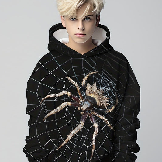 Spider 3D Print Boys Casual Hoodie Long Sleeve Sweatshirt
