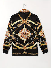 Men's Turn Down Collar Long Sleeve Casual Shirt