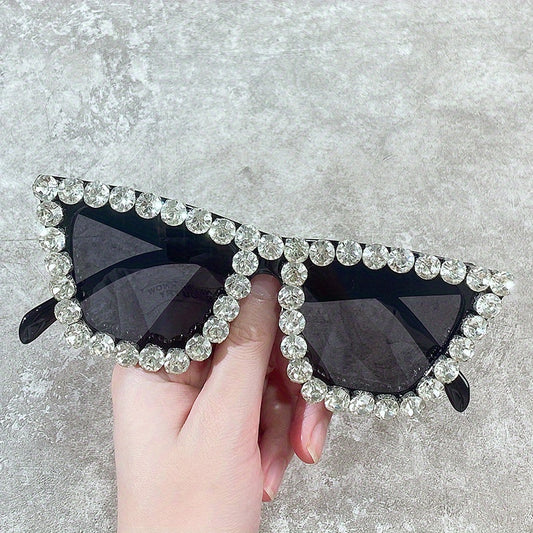Summer Cat Eye Sunglasses Rhinestone Decorative Glasses