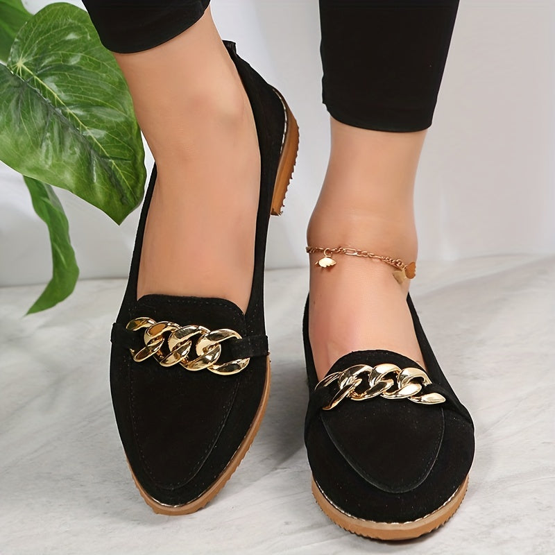 Women's Chain Decor Sneakers Casual Slip On Outdoor Shoes