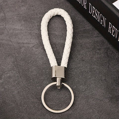 Multicolor Woven PU Leather Keychain Pendant Keyring Car Key Holder Ornament