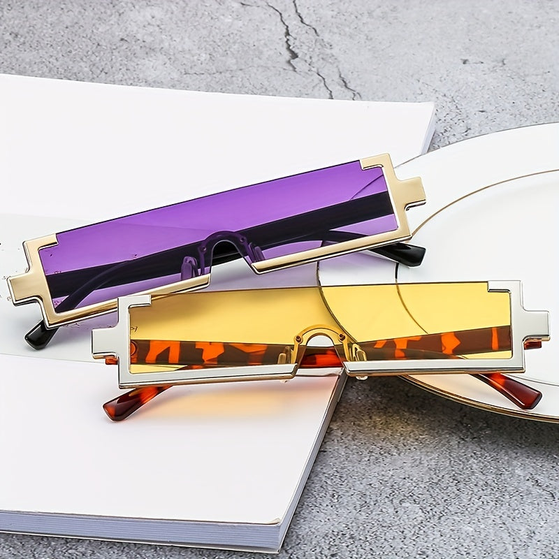 Metal Frameless Rectangular Sunshade Glasses