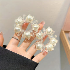 3pcs Pearl Crystal Hairband Transparent Hair Rope Headwear