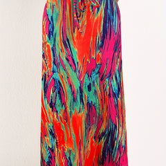 Tie Dye Slim Maxi Skirt Drawstring Pocket Women's Clothing