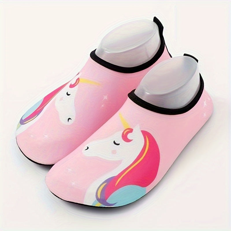 Girl's Cartoon Pattern Water Shoes Quick Dry Non Slip For Beach Swimming
