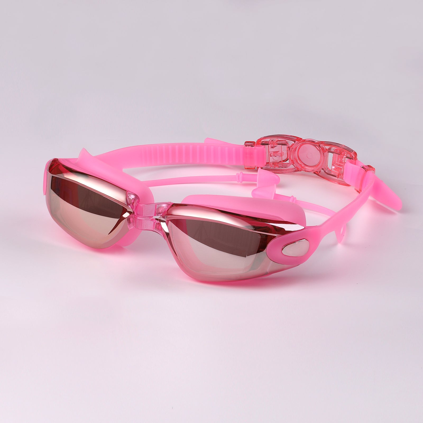 Electroplated Swimming Goggles Anti Fog Glasses & Earplugs