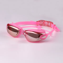 Electroplated Swimming Goggles Anti Fog Glasses & Earplugs