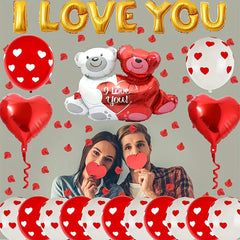 I Love You Balloon & Heart Balloon Set Rose Petal Decoration