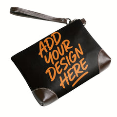 Vintage Style Leather Clutch Geometric Pattern