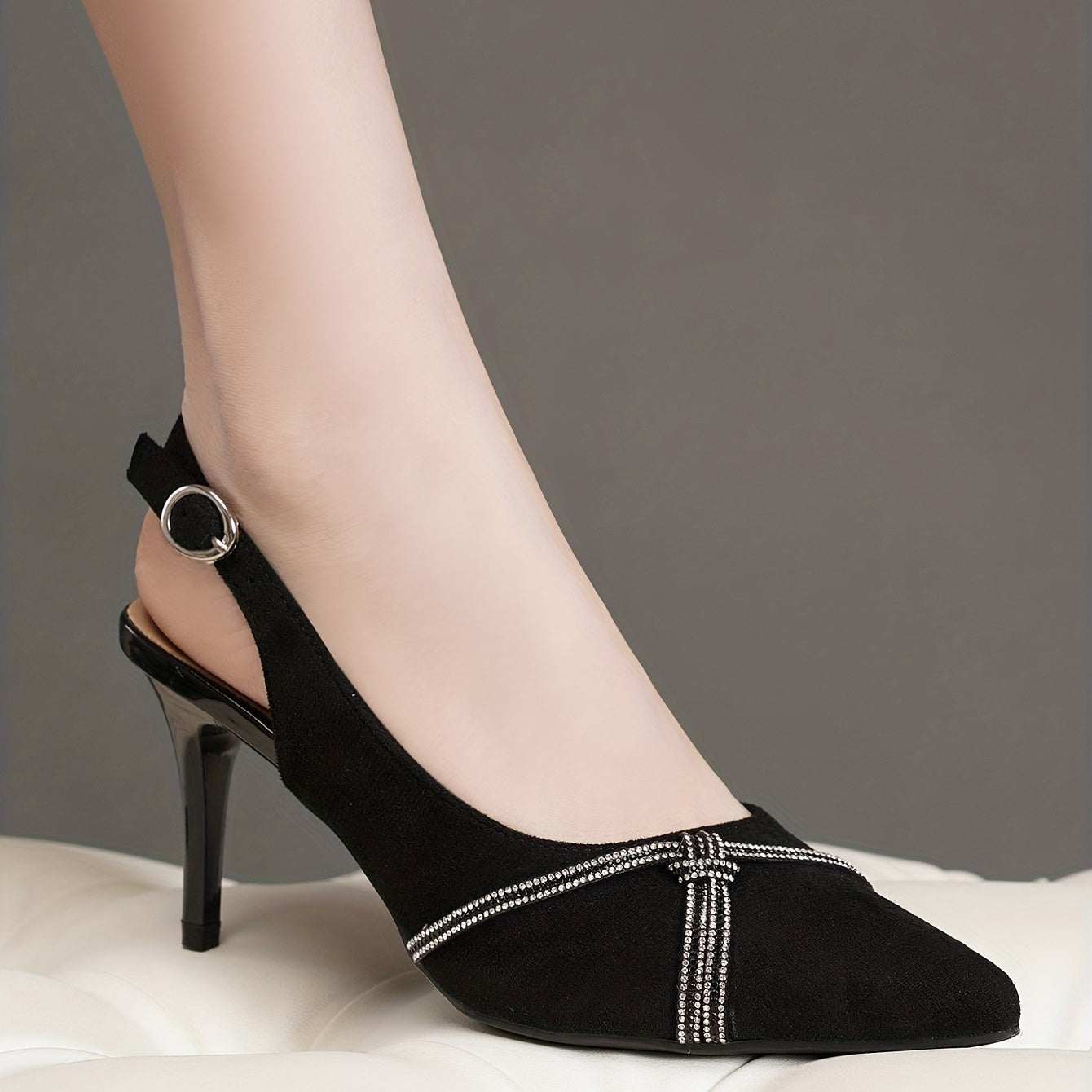 Women's Rhinestone Stiletto Heels Point Toe Pumps