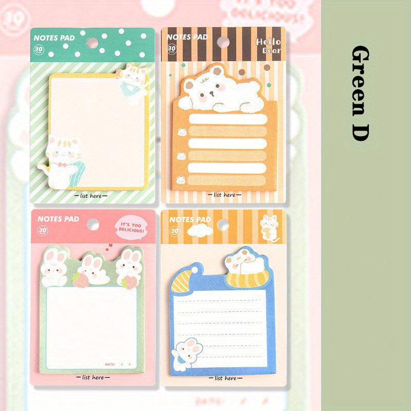 Cartoon Self adhesive Sticky Notes Ins Girl Heart Tearable Sticky Notes