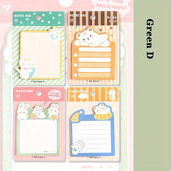 Cartoon Self adhesive Sticky Notes Ins Girl Heart Tearable Sticky Notes