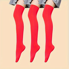 2 Pairs Thin Soft Thigh High Stockings Over The Knee Socks Women's Stockings