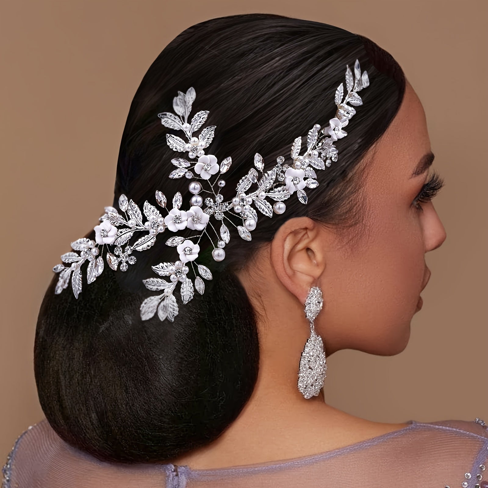 Sweet Style Ceramic Floral Hair Comb for Women