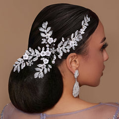 Sweet Style Ceramic Floral Hair Comb for Women