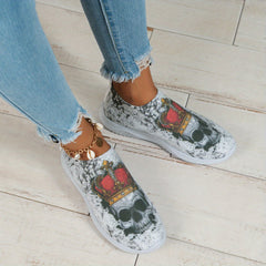 Women's Halloween Knit Sock Shoes Casual Low Top Slip On Sneakers
