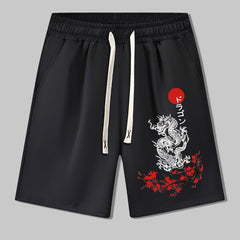 Multicolor Men's Sports Mid Length Pants with Drawstring